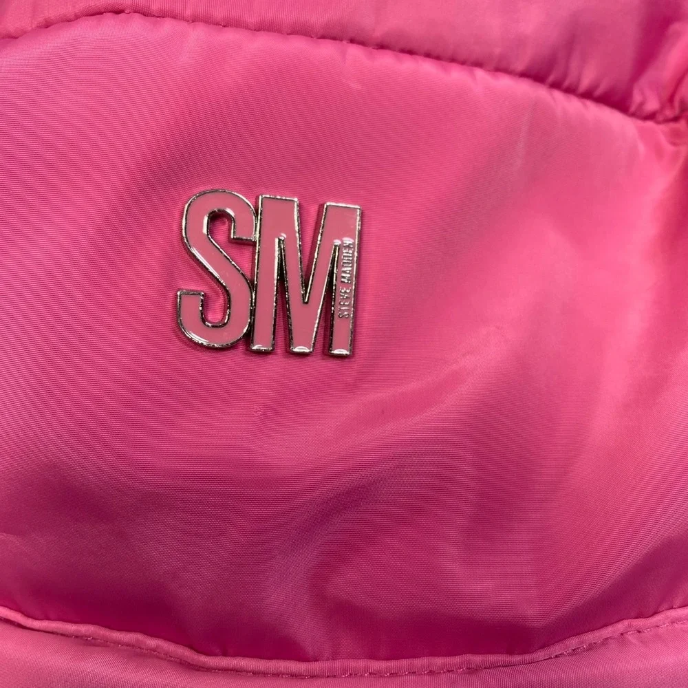 Steve Madden Backpack Women's Medium Pink Nylon Lightweight Logo Flaw Fair